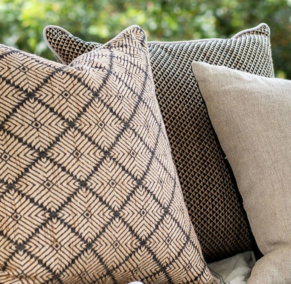Thumbnail: Weave Phulkari Black Lounge Cushion 55 x 55cm