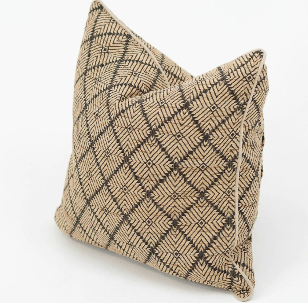 Weave Phulkari Black Lounge Cushion 55 x 55cm