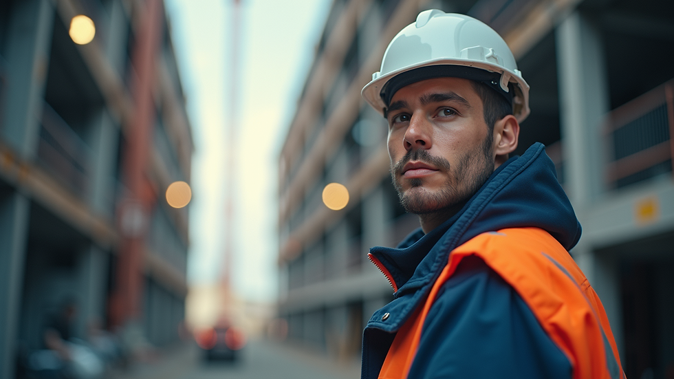 Vue en plongée d'un technicien installant un système de contrôle d'accès sur un chantier