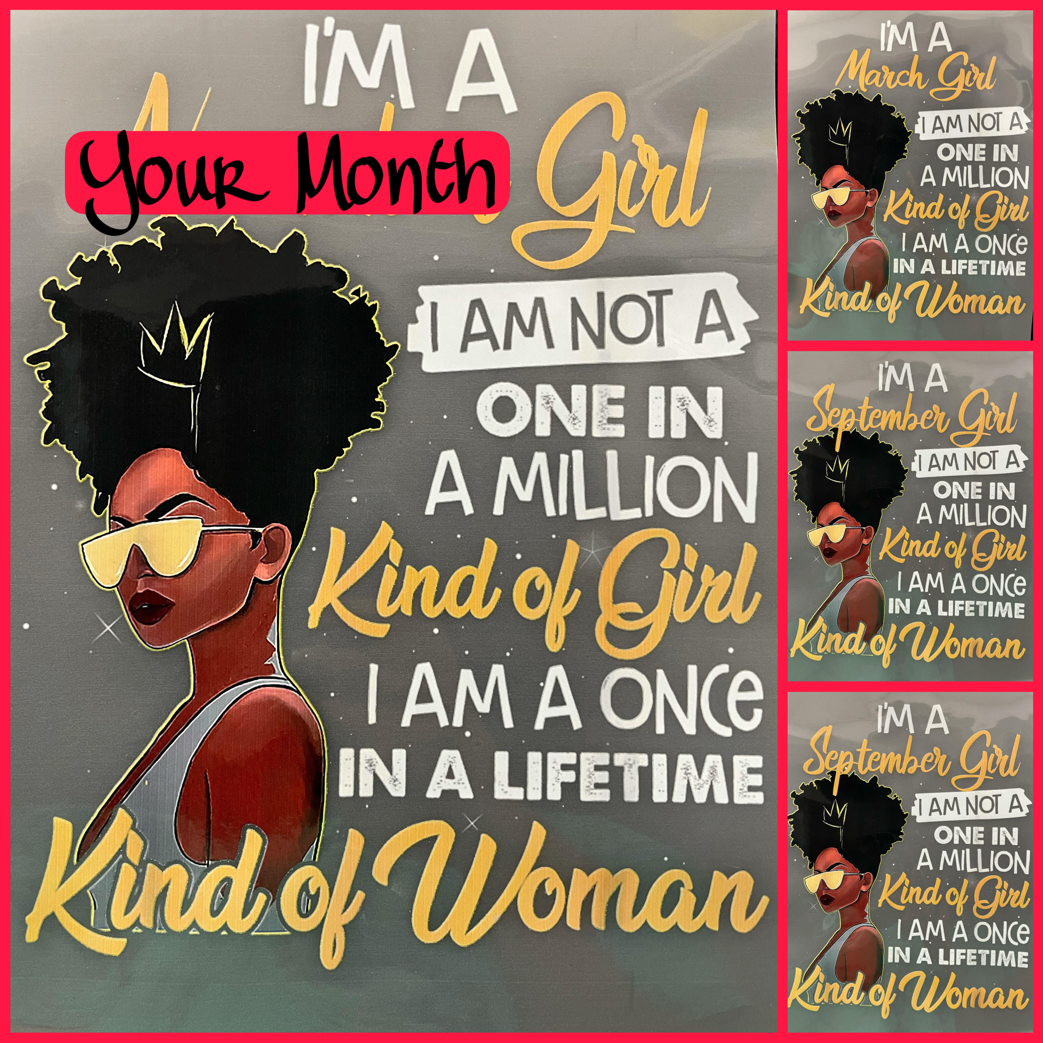 Birthday Once in a Lifetime Kind of Woman Vinyl Transfer Set