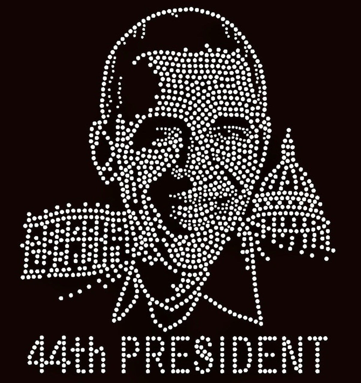 Obama 44th President Rhinestone Transfer