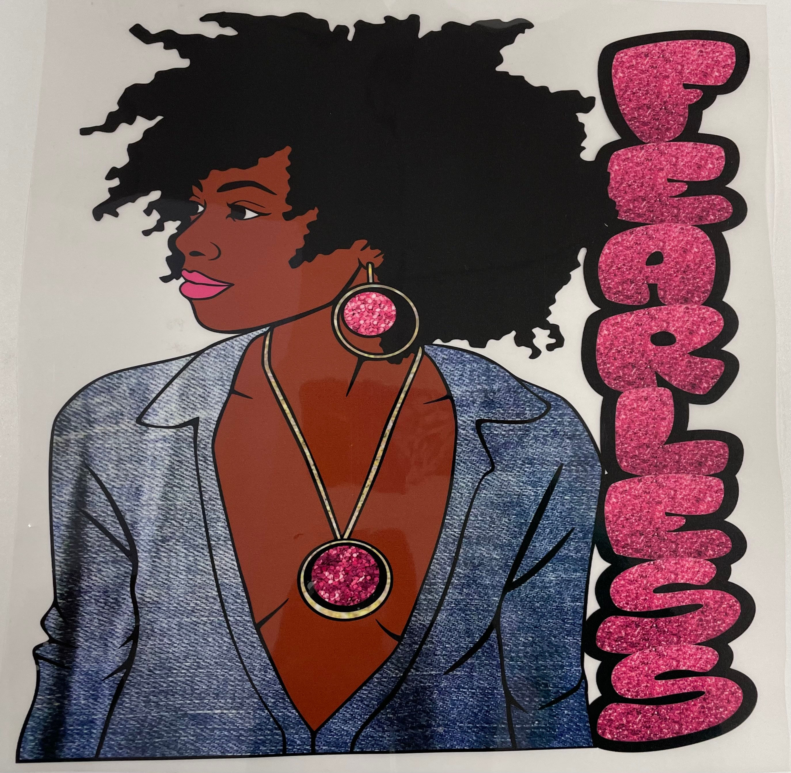 Black Woman Fearless Vinyl Transfer