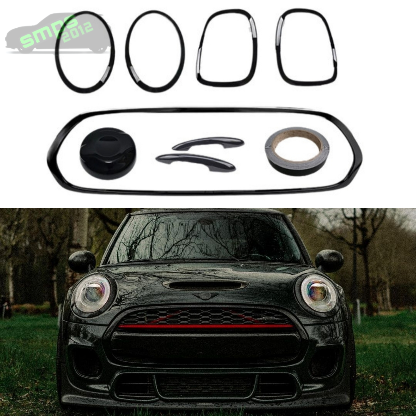 Gloss Black Full Dechrome Kit for MINI F56, F57 (2014-2020) One, Cooper S, JCW
