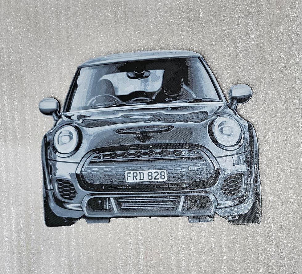 Thumbnail: Custom 3D-Printed MINI Cooper Art Wall Portrait - from your Photo