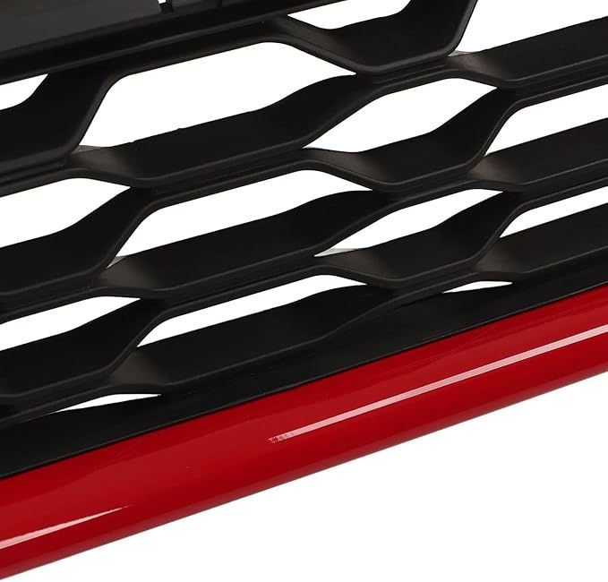 Thumbnail: Genuine MINI JCW Black Red Gloss Grille with Badge for F55, F56, F57 (2014-2019)