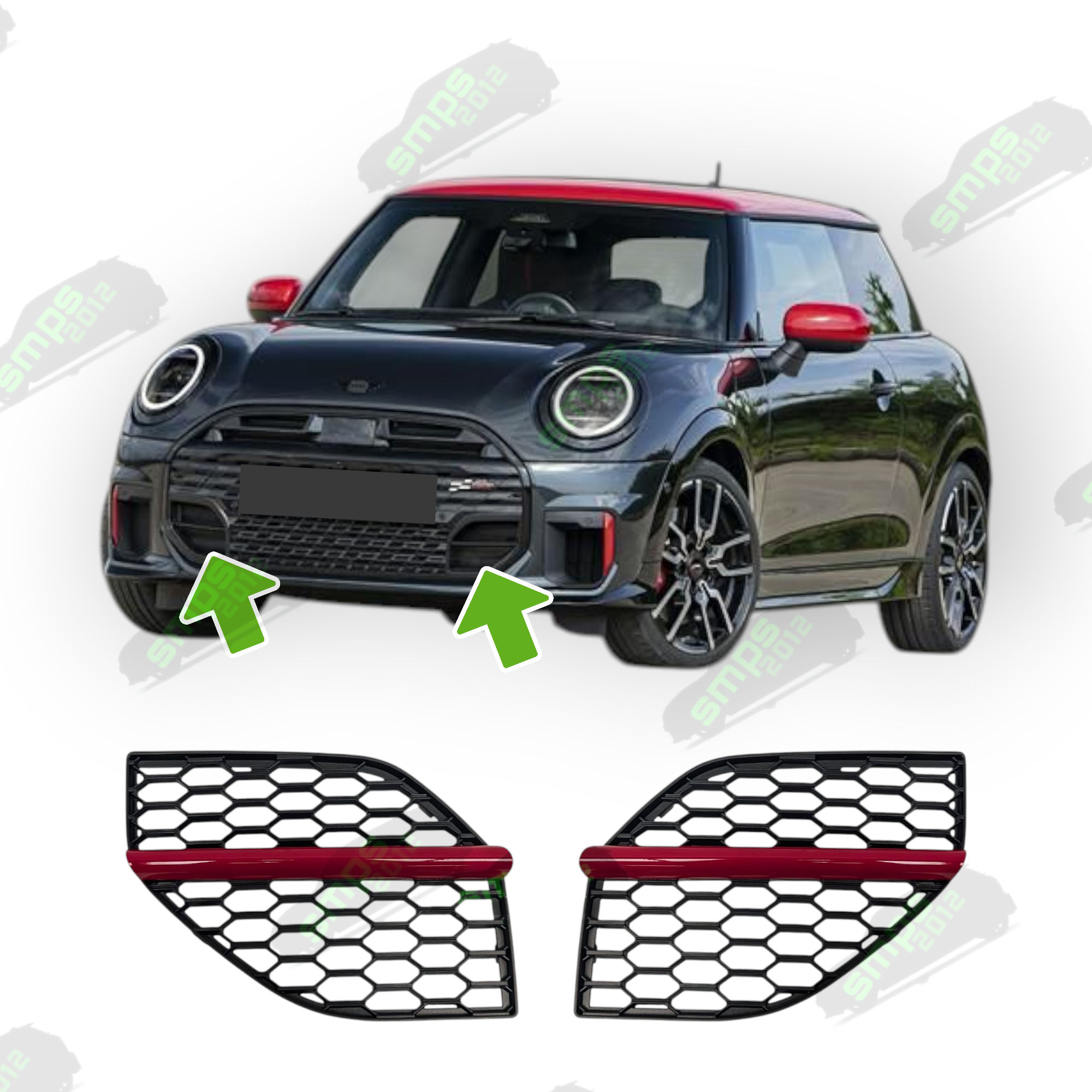 Lower Front Stone Guard Duct Fin Grille Covers for MINI JCW F66 F67 (2025) Gen 4