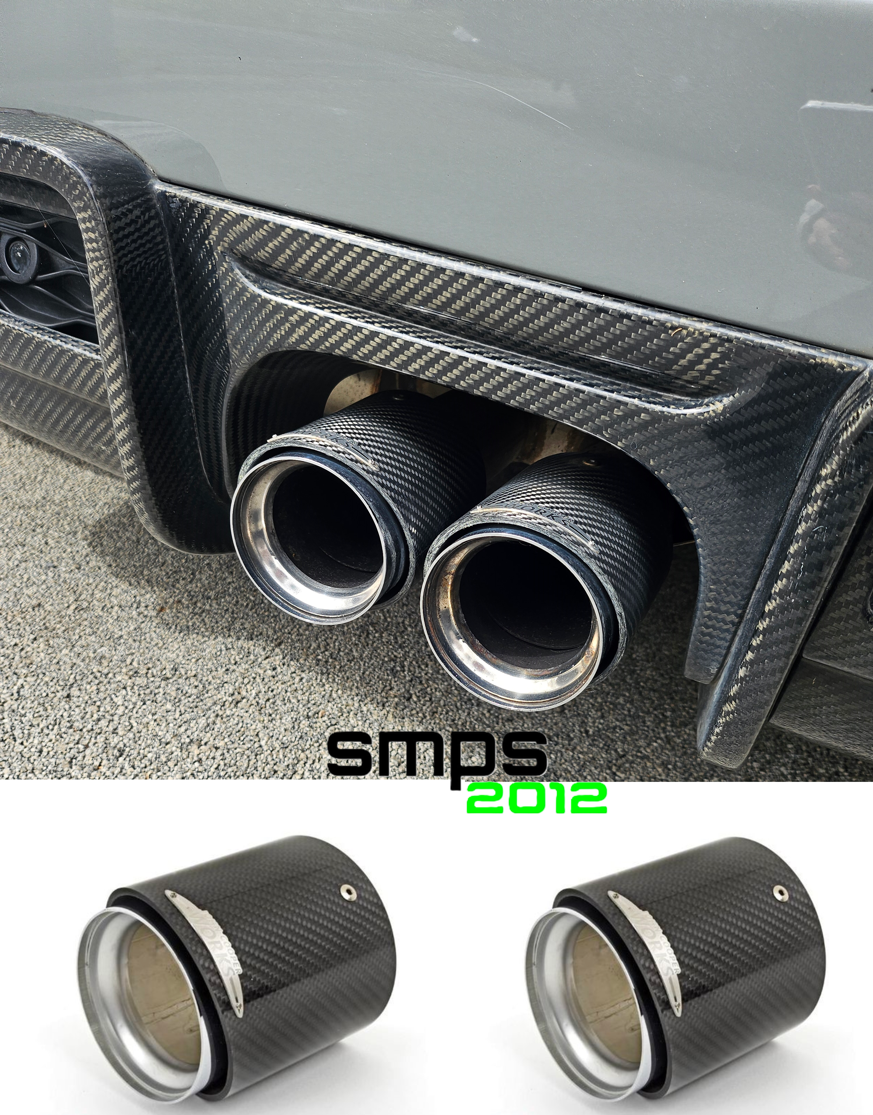 MINI Carbon Fibre Exhaust Tips - Part Number 18302468715