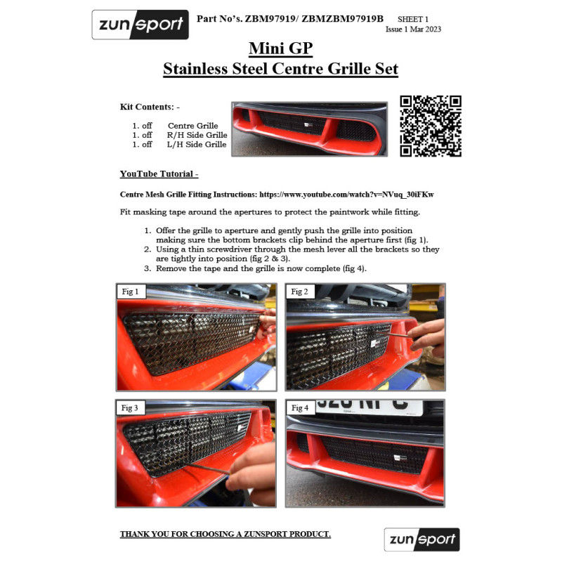 Thumbnail: Zunsport Mini F56 GP , JCW Mesh Grille