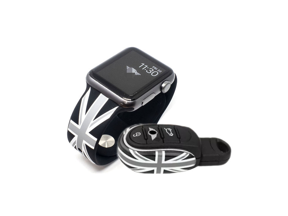 Grey Union Jack Watch Strap & Key Fob Package