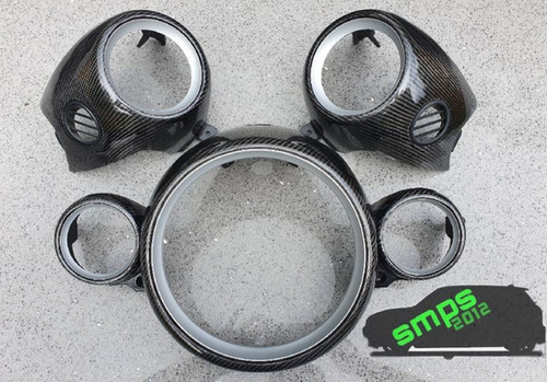 Mini R56 Carbon Fiber Dashboard Center + Air Vent Surrounds ...