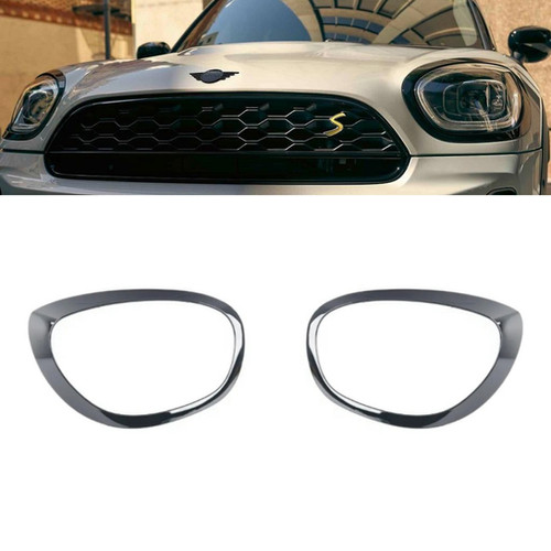 YOUSTAR Satin Black Headlight Surround Cover Trims For MINI Countryman F60 Cooper S – 2-Piece Set