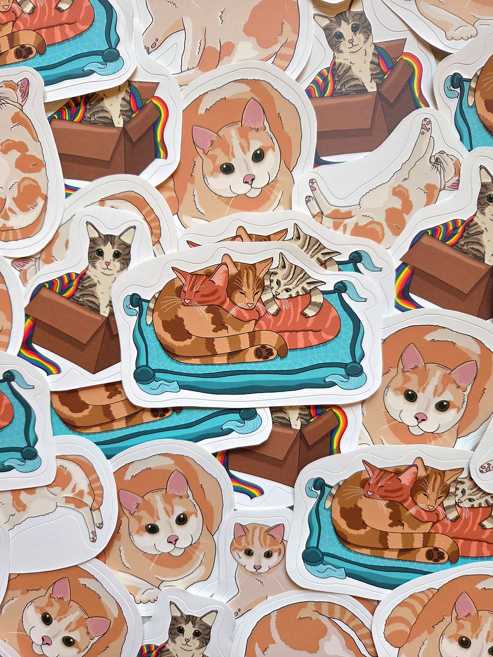 Thumbnail: Sticker knuffelende katten