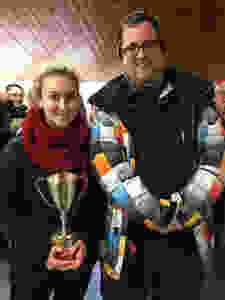 Matt Beagley with Amelia Jacob, recipient of The Beagley Cup