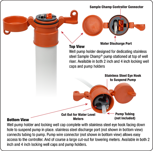 Sample Champ XL Well Pump Holders and Well Caps