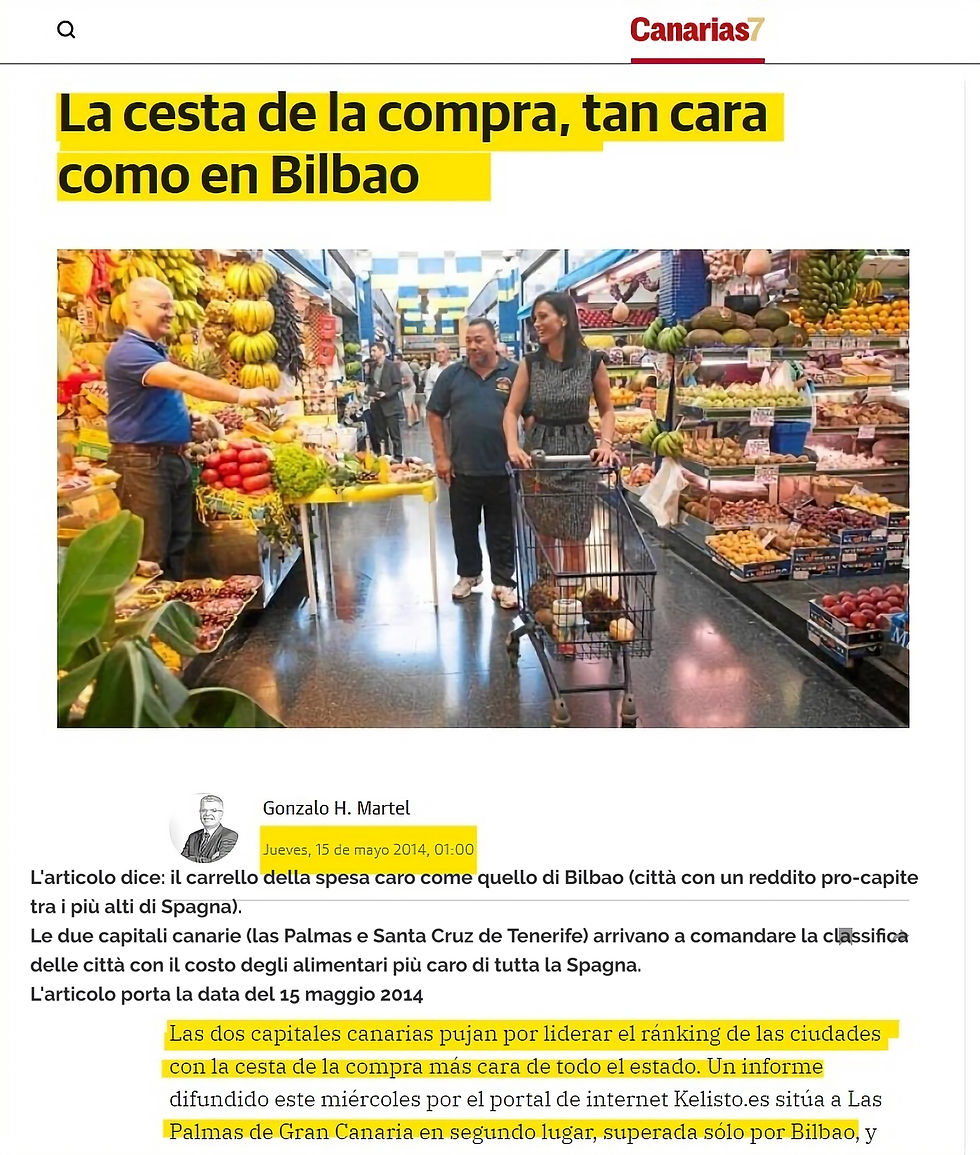 costo della vita canarie