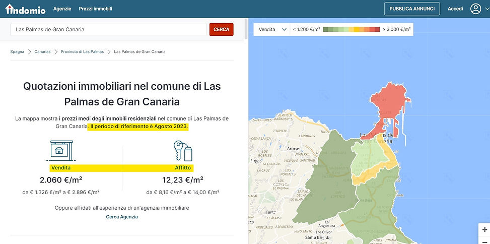 affitto prezzi las palmas