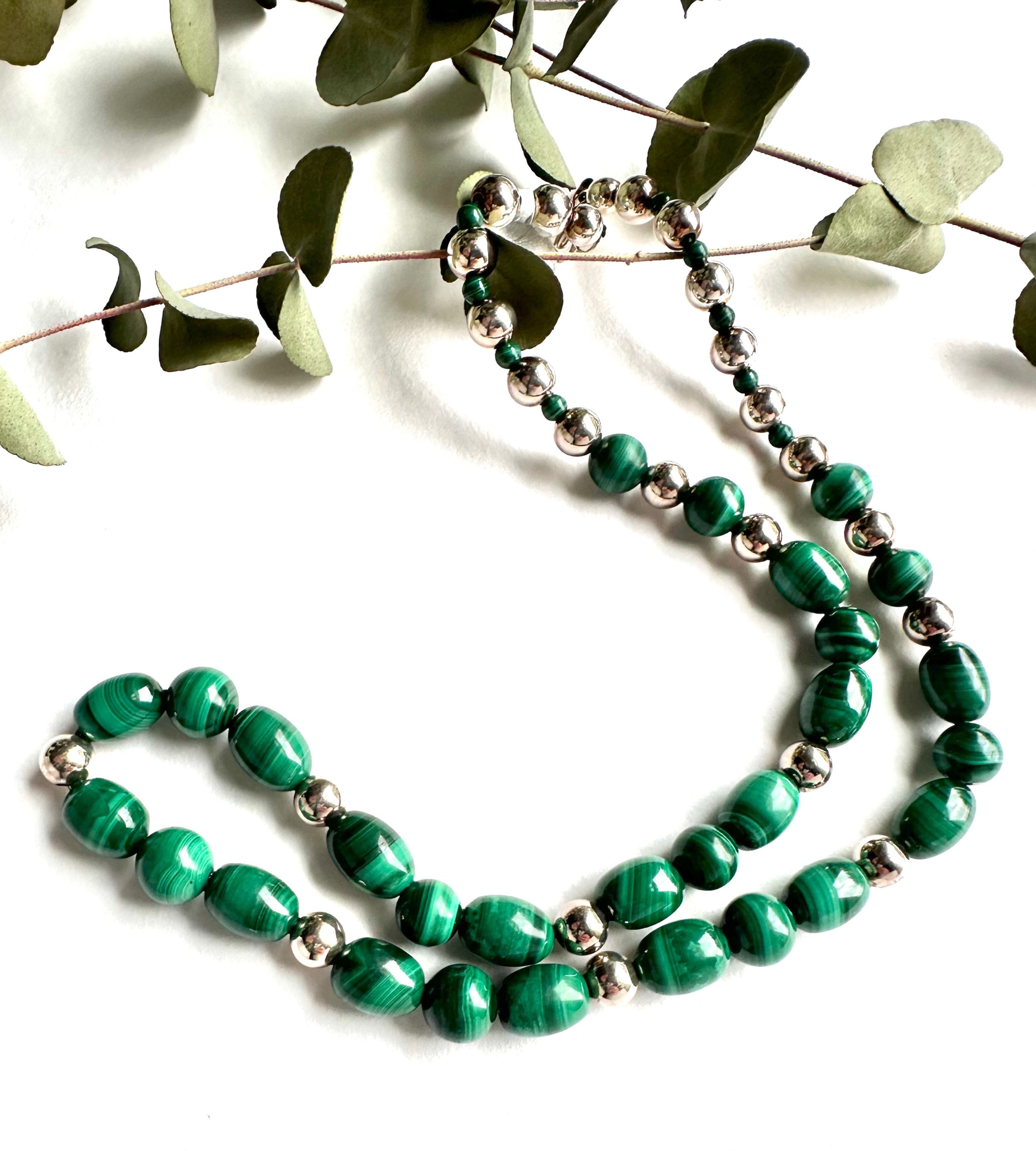 Malachite and Sterling Silver Necklace