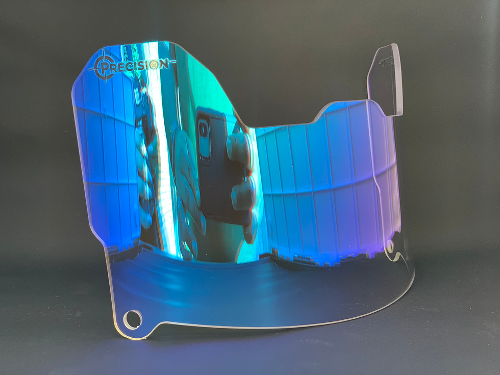 Thumbnail: Precision Clear Revo Ice Blue Football Helmet Visor / Eye Shield