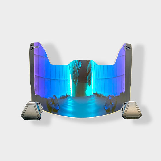 blue football helmet visor Iridium Mirror Premium Eye Shield wFast Release Clips for Full Size Helmets Fits Adult & Youth (FBV-BLUE) for tinted visors Speedflex Helmet Clear Rainbow Visor