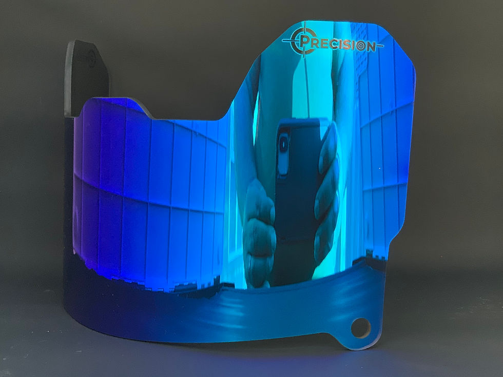 Thumbnail: Precision Revo Blue Football Helmet Visor / Eye Shield