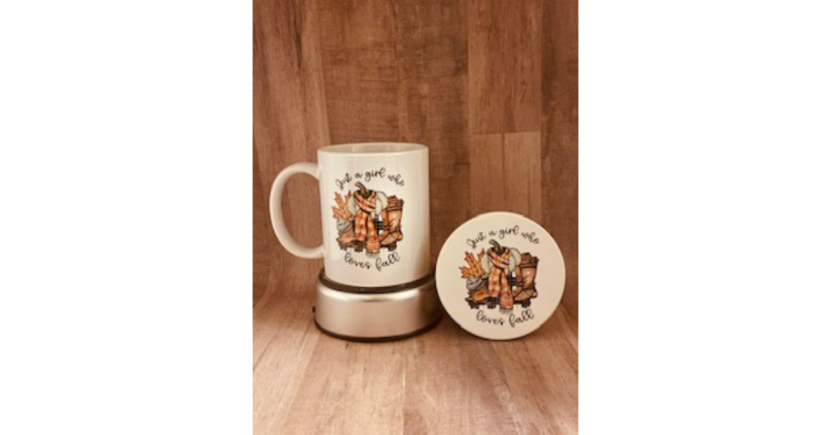 Fall Mug with matching coaster