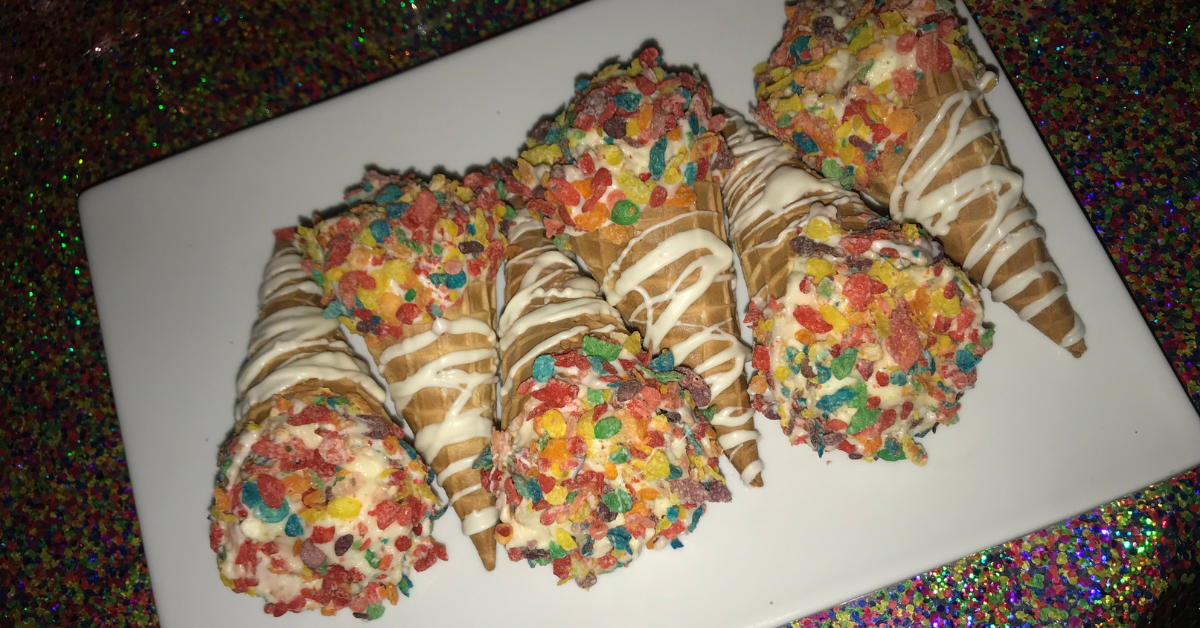 Fruity Pebble Cheesecake Waffle Cones (4ct)