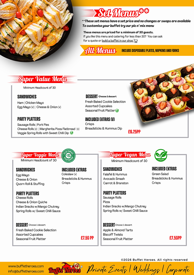 Set Menu for Budget Buffets