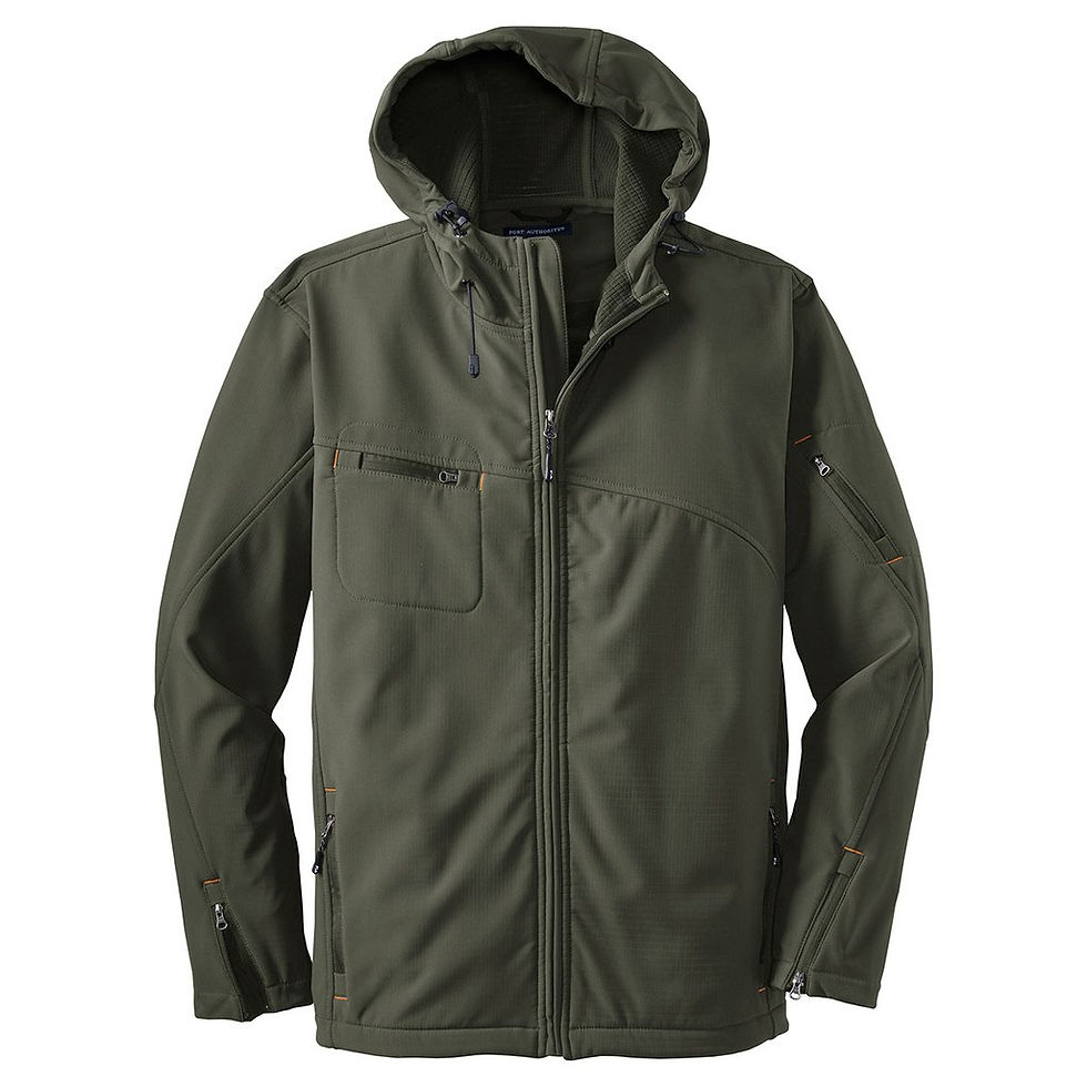 Thumbnail: Port Authority® Textured Hooded Soft Shell Jacket