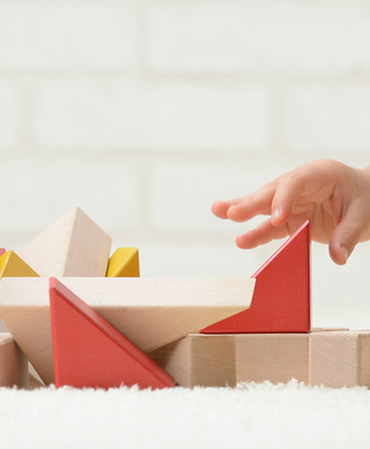 Baby Playing with Building Blocks