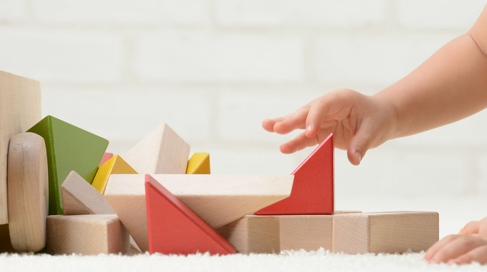 Baby Playing with Building Blocks