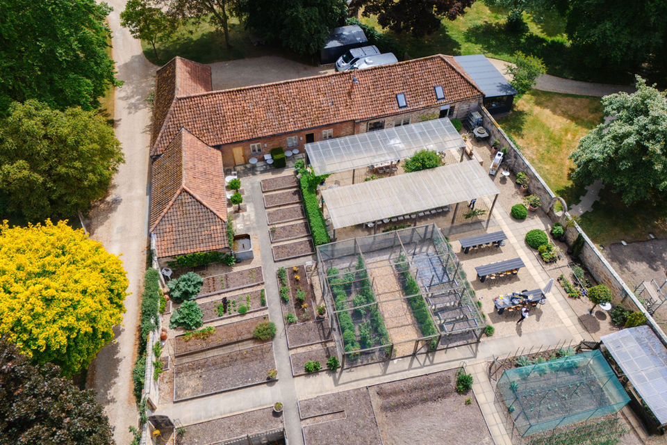 Aerial view of the cafe