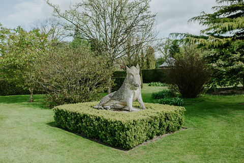 Hog statue, symbol of Chippenham Park Gardens