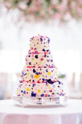 A bright confetti laden cake