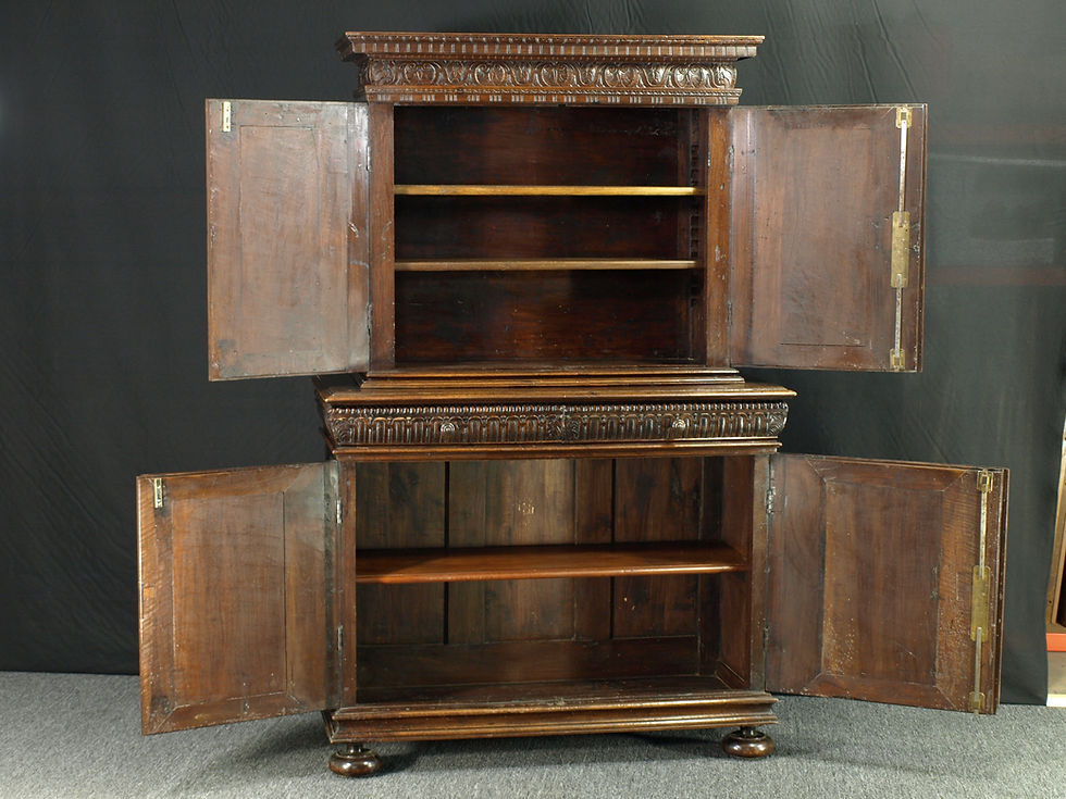 Thumbnail: A French renaissance-style walnut cupboard, 18th/19th century  (Q58)
