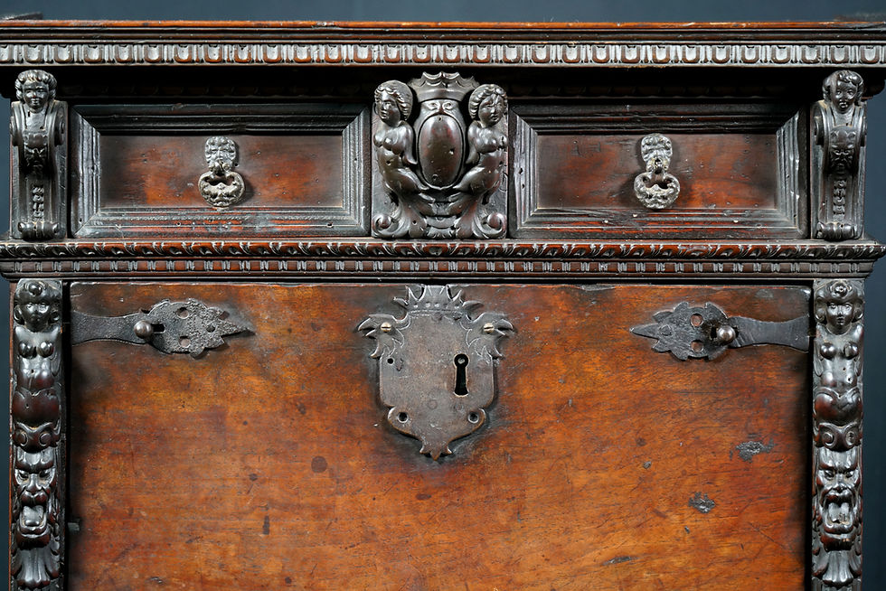 Thumbnail: An Italian walnut table-top cabinet, 18th century (Q36)