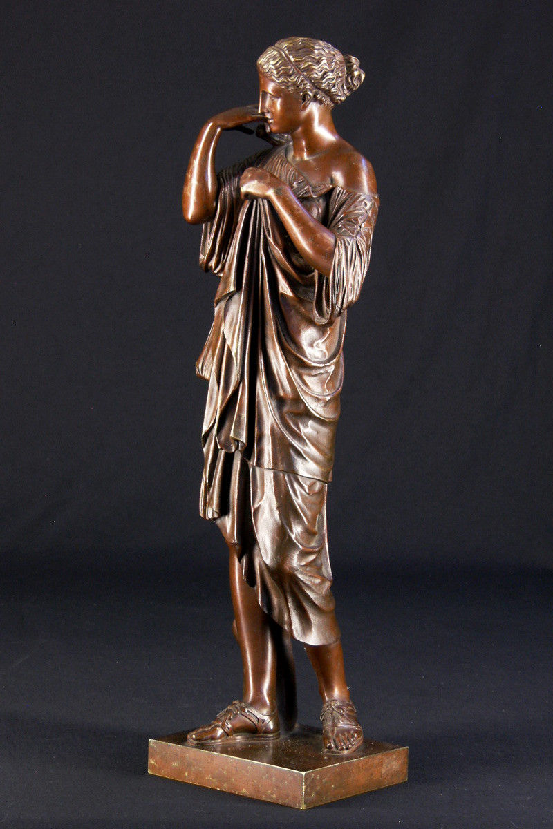 Thumbnail: Artemis, after the antique, patinated bronze, 20"  (F01)