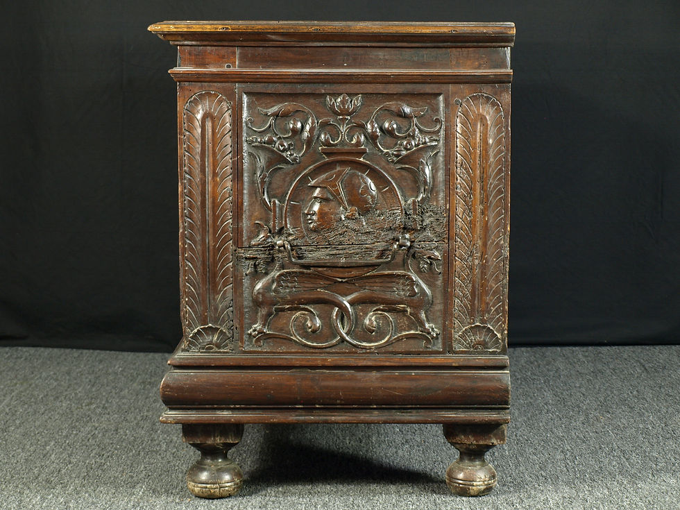 Thumbnail: A French renaissance walnut chest, first half 16th century.  (Q14)