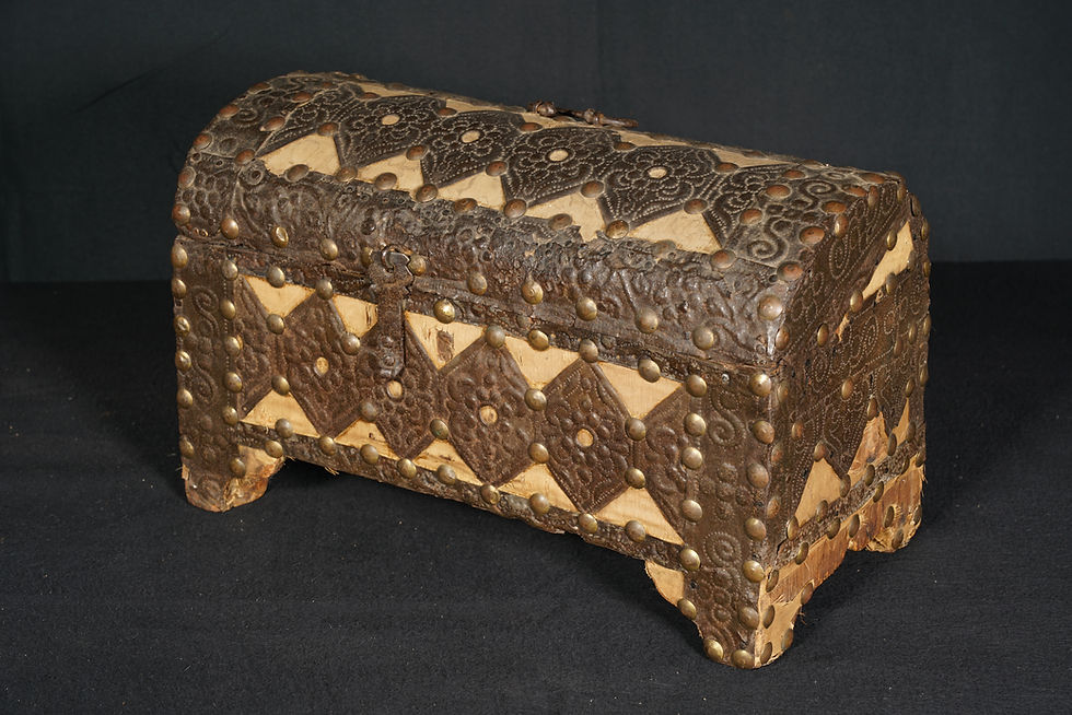 Thumbnail: A Spanish iron-covered domed box, 16th/17th century (Y34)