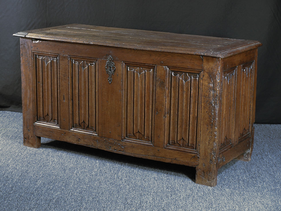 Thumbnail: A French linenfold oak chest, 16th century Q53