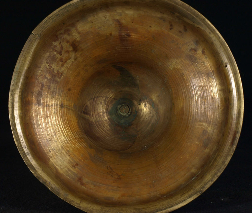 Thumbnail: A brass candlestick (possibly middle eastern), 17th/18th century  (J10)