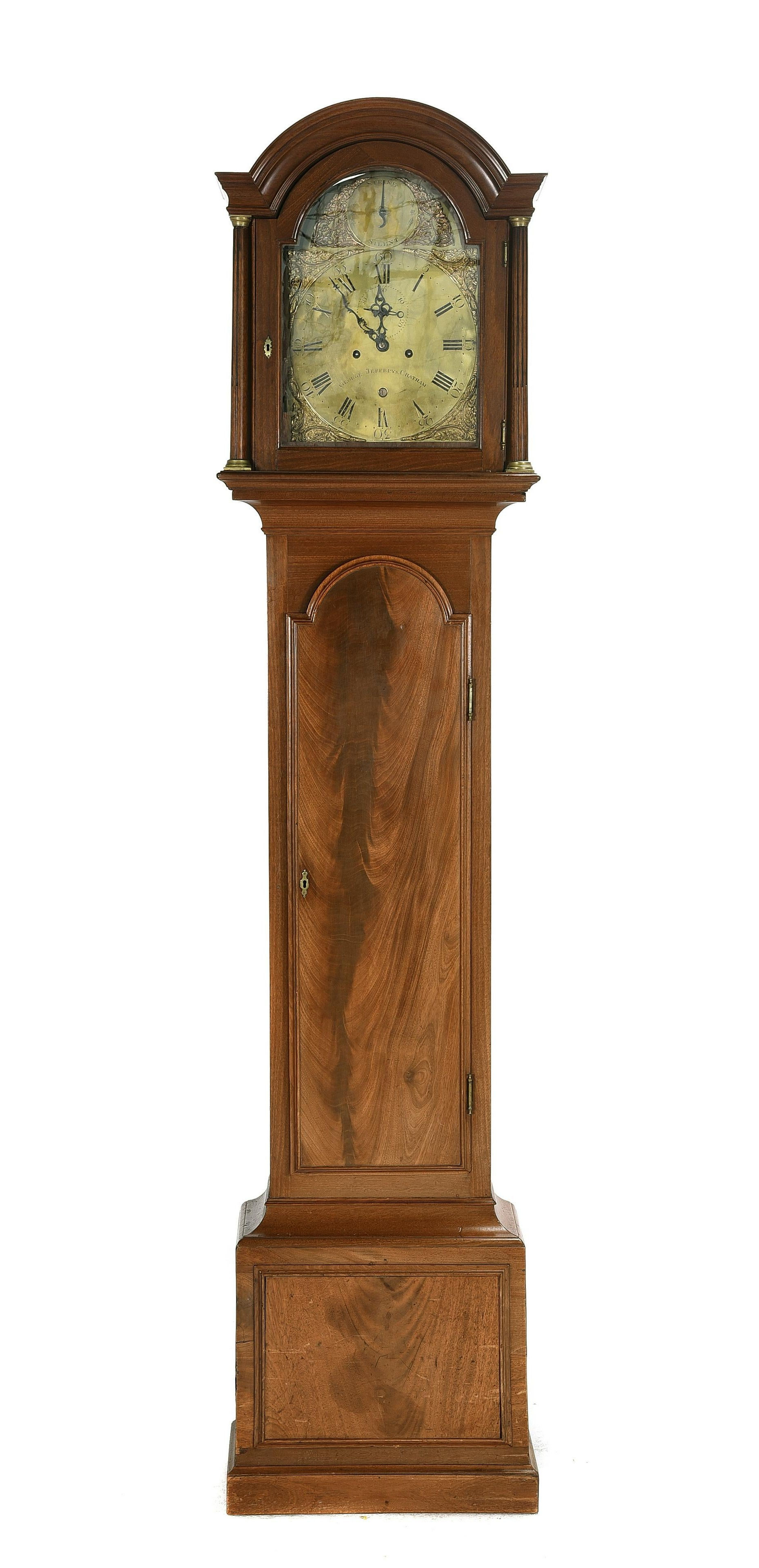 An English mahogany longcase clock, 18th century (W08)