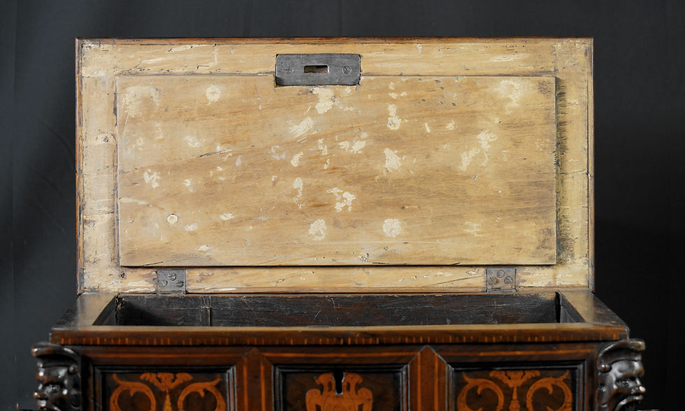 Thumbnail: A fine walnut and inlayed jewel box, circa 1600 (V31)