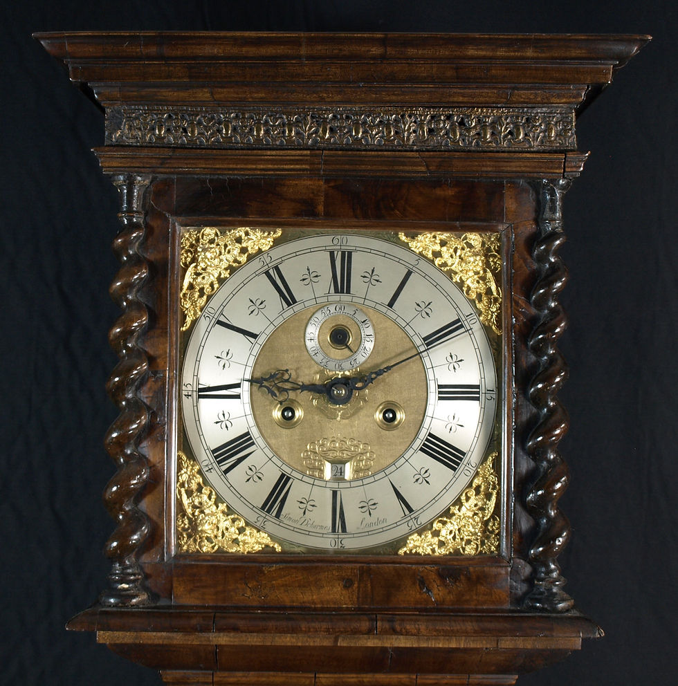 Thumbnail: An English walnut longcase clock, Simon De Charmes, circa 1690 (S18)