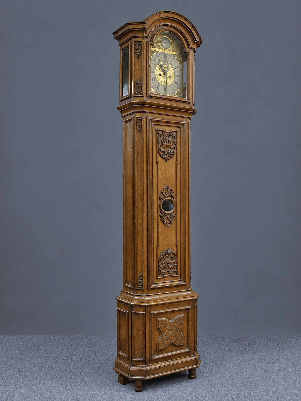 Thumbnail: A Flemish carved oak longcase clock, Paulus van den Eynde, (P15)