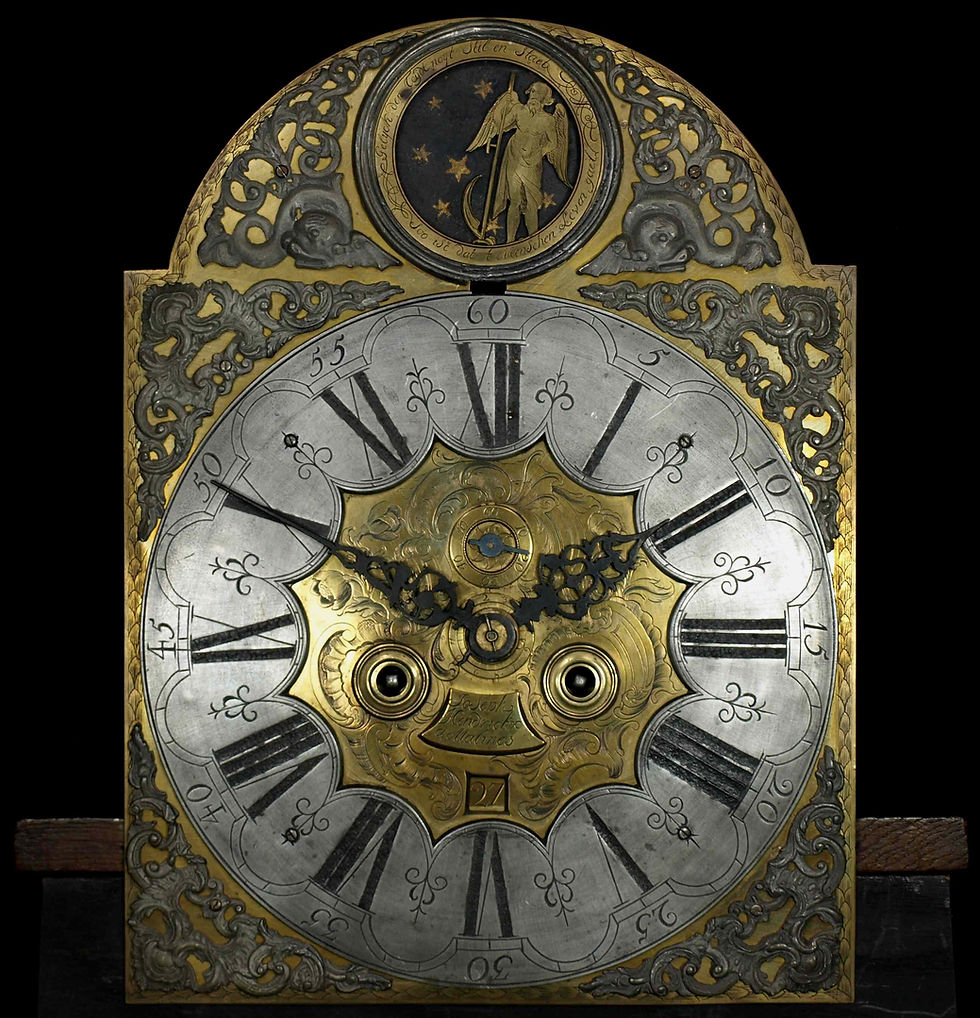 Thumbnail: A Belgian oak longcase clock with automation, 18th century  (L21)