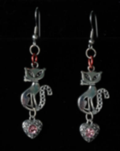 Earrings - Pink  Cat Hearts