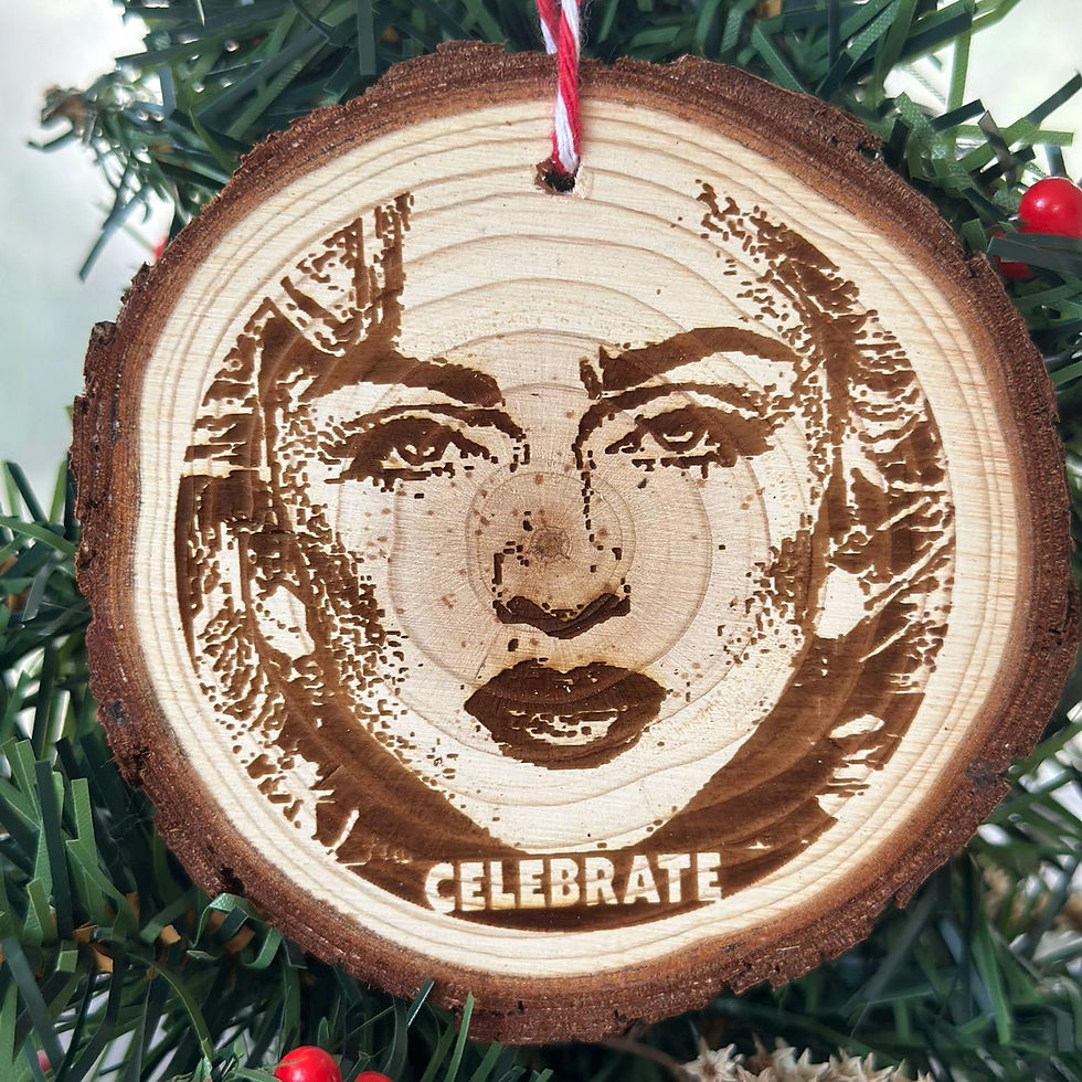 Madonna Portrait on a Wood Slice