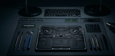 Laptop motherboard repair in progress at Mobile Tablet & Computer Tech Salisbury