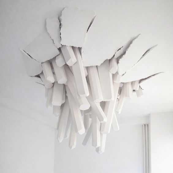 Installation artistique Onde de forme - Crsitaux geants - Stéphane Parain