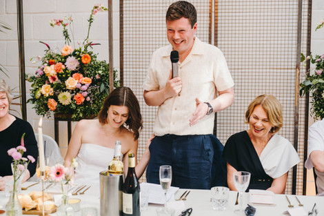 Groom giving a speech during the wedding breakfast.